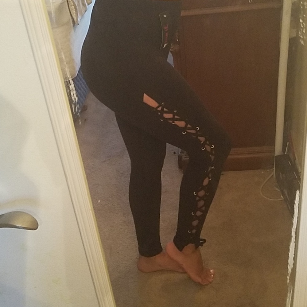 Lace up leggings